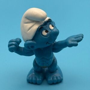 🤍💙Rare Bodybuilder Smurf — Vintage Schleich Germany (© Peyo)💙🤍